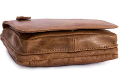 Cool Brown Leather Mens Small Shoulder Bag Belt Pouch Waist Belt Bag For Men