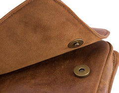 Cool Brown Leather Mens Small Shoulder Bag Belt Pouch Waist Belt Bag For Men