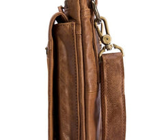 Cool Brown Leather Mens Small Shoulder Bag Belt Pouch Waist Belt Bag For Men