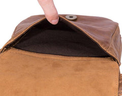 Cool Brown Leather Mens Small Shoulder Bag Belt Pouch Waist Belt Bag For Men
