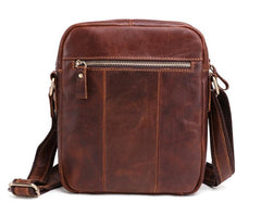 Cool Brown Leather Mini Messenger Bags Small Tablet Messenger Bag Side Bag For Men