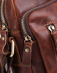 Cool Brown Leather Mini Messenger Bags Small Tablet Messenger Bag Side Bag For Men