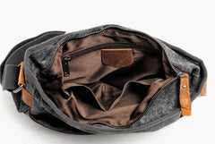 Cool Retro Waxed Canvas Leather Mens Womens Ethnic Shoulder Bag 13'' Side Bag Messenger Bag Postman Bag For Men
