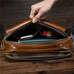 Cool Leather Small Side Bag Handbag Work Bag Business Bag Shoulder Bags For Men