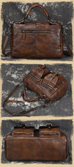 Vintage Leather Men's Small Messenger Bag Handbag Shoulder Bag For Men