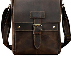Cool Retro Leather Mens Tablet Messenger Bag Small Side Bag Messenger Bag For Men