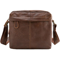 Cool Small Leather Black Mens Messenger Bags Shoulder Bags  for Men