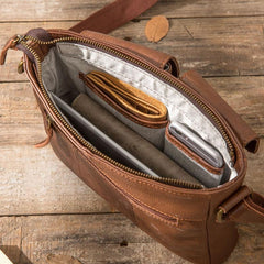 Cool Small Leather Vintage Mens Messenger Bag Shoulder Bags  for Men