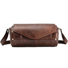 Cool Small Mens Leather Barrel Bag Messenger Bags Shoulder Bags  for Men