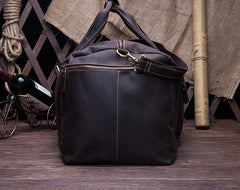 Cool Vintage Coffee Black Leather Mens Overnight Bags Travel Bags Weekender Bags For Men