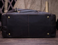Cool Vintage Coffee Black Leather Mens Overnight Bags Travel Bags Weekender Bags For Men