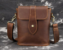Cool Vintage Brown Leather Mens Tablet Messenger Bag Small Side Bag Messenger Bags For Men