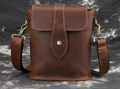 Cool Vintage Brown Leather Mens Tablet Messenger Bag Small Side Bag Messenger Bags For Men