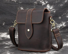 Cool Vintage Brown Leather Mens Tablet Messenger Bag Small Side Bag Messenger Bags For Men