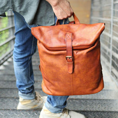 Cool Vintage Leather Mens Backpack Travel Backpack Laptop Backpacks for men