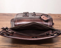 Cool Vintage Leather Mens Belt Pouch Waist Bag Drop Leg Bag Mini Shoulder Bag For Men