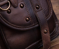 Cool Vintage Leather Mens Belt Pouch Waist Bag Drop Leg Bag Mini Shoulder Bag For Men