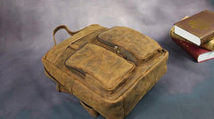 Cool Vintage Mens Leather School Backpack Satchel Backpack Leather Travel Backpack for Men