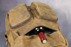 Cool Vintage Mens Leather School Backpack Satchel Backpack Leather Travel Backpack for Men