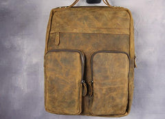 Cool Vintage Mens Leather School Backpack Satchel Backpack Leather Travel Backpack for Men