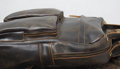 Cool Vintage Mens Leather School Backpack Satchel Backpack Leather Travel Backpack for Men
