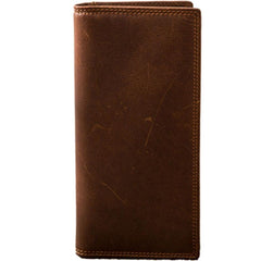 Cool Vintage Slim Mens long Wallet Leather Wallet Bifold Long Wallets for Men