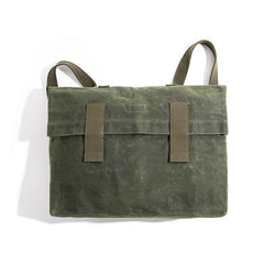 Cool Waxed Canvas Mens Green Military Courier Bag Postman Bag Backpack Large Side Bag For Men