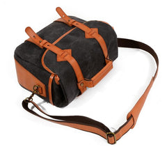 Cool Waxed Canvas Leather Mens Casual Messenger Bag DSLR Camera Bag Side Bag For Men