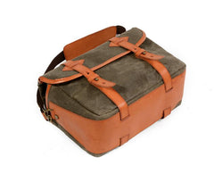 Cool Waxed Canvas Leather Mens Casual Messenger Bag DSLR Camera Bag Side Bag For Men
