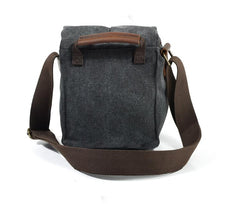 Cool Waxed Canvas Leather Mens Casual Waterproof Small Side Bag SLR Camera Bag Messenger Bag For Men