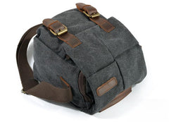 Cool Waxed Canvas Leather Mens Casual Waterproof Small Side Bag SLR Camera Bag Messenger Bag For Men