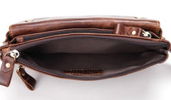 Cool and Retro Dark Brown and Brown LEATHER MENS FANNY PACK FOR MEN BUMBAG Vintage WAIST BAGS