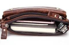 Cool and Retro Dark Brown and Brown LEATHER MENS FANNY PACK FOR MEN BUMBAG Vintage WAIST BAGS