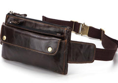 Cool and Retro Dark Brown and Brown LEATHER MENS FANNY PACK FOR MEN BUMBAG Vintage WAIST BAGS