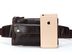 Cool and Retro Dark Brown and Brown LEATHER MENS FANNY PACK FOR MEN BUMBAG Vintage WAIST BAGS