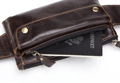 Cool and Retro Dark Brown and Brown LEATHER MENS FANNY PACK FOR MEN BUMBAG Vintage WAIST BAGS