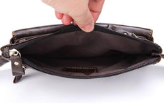Cool and Retro Dark Brown and Brown LEATHER MENS FANNY PACK FOR MEN BUMBAG Vintage WAIST BAGS