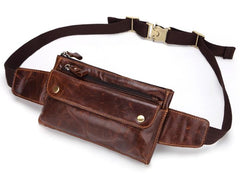Cool and Retro Dark Brown and Brown LEATHER MENS FANNY PACK FOR MEN BUMBAG Vintage WAIST BAGS