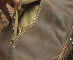 Cool and Retro Khaki Brown Mens Backpacks Vintage School Backpack Travel Backpack Bags for Men