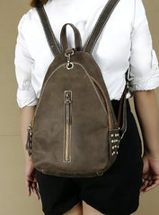 Cool and Retro Khaki Brown Mens Backpacks Vintage School Backpack Travel Backpack Bags for Men