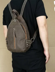 Cool and Retro Khaki Brown Mens Backpacks Vintage School Backpack Travel Backpack Bags for Men
