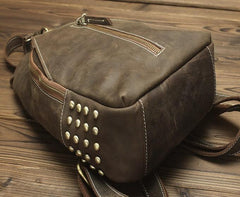 Cool and Retro Khaki Brown Mens Backpacks Vintage School Backpack Travel Backpack Bags for Men