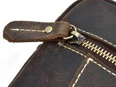 Cool Black Coffee Leather Men Vintage Mini Handbag Small Shoulder Bags Messenger Bag For Men