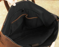 Cool Dark Brown Leather Men Vintage Briefcase 13inch laptop Shoulder Bag Work Bag For Men