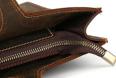 Vintage Leather Men Work 11inch Briefcase Handbag Shoulder Bags Work Bag For Men