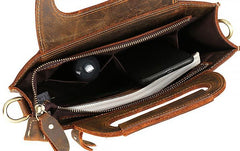 Vintage Leather Mens Briefcase Work Handbags Shoulder Bags Work Bag For Men