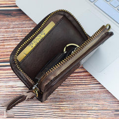 Vintage Embossed Brown Leather Men's Key Wallet Black Key Case Car Car Key Holder For Men