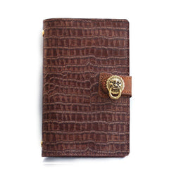 Creative Handmade Leather A6 Journal Travel Notepad Brown Notebook For Men