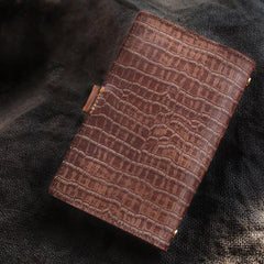 Creative Handmade Leather A6 Journal Travel Notepad Brown Notebook For Men