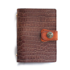 Brown Handmade Leather A7 Journal Travel Notepad Brown Notebook For Men